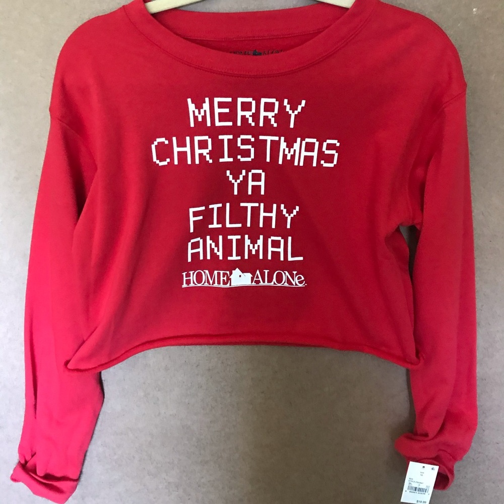 NWT cropped christmas sweater- Home Alone